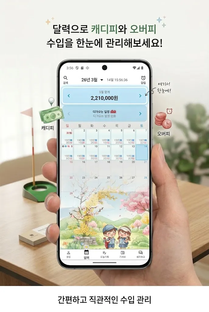 달력 수입 관리